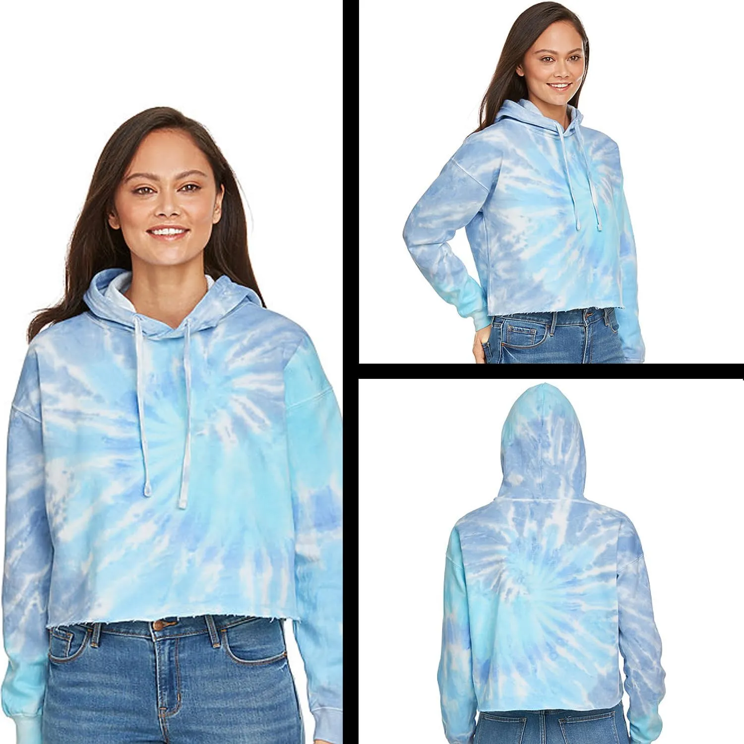 Merry & Bright Chenille Glitter Cropped Fleece Hoodie, Soft & Cozy Fabric, Trendy Fit, Stylish Pullover
