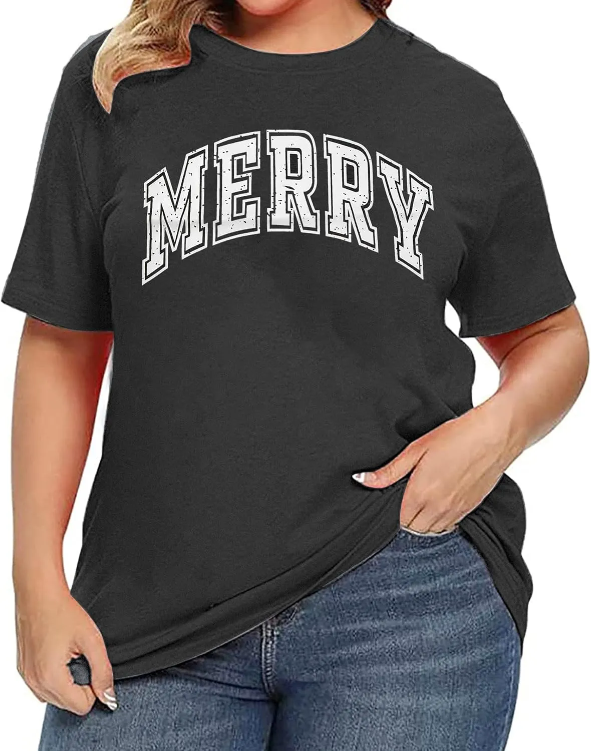 MOUSYA Plus Size Teacher Shirt - Oversized Bright Christmas Tops Tee