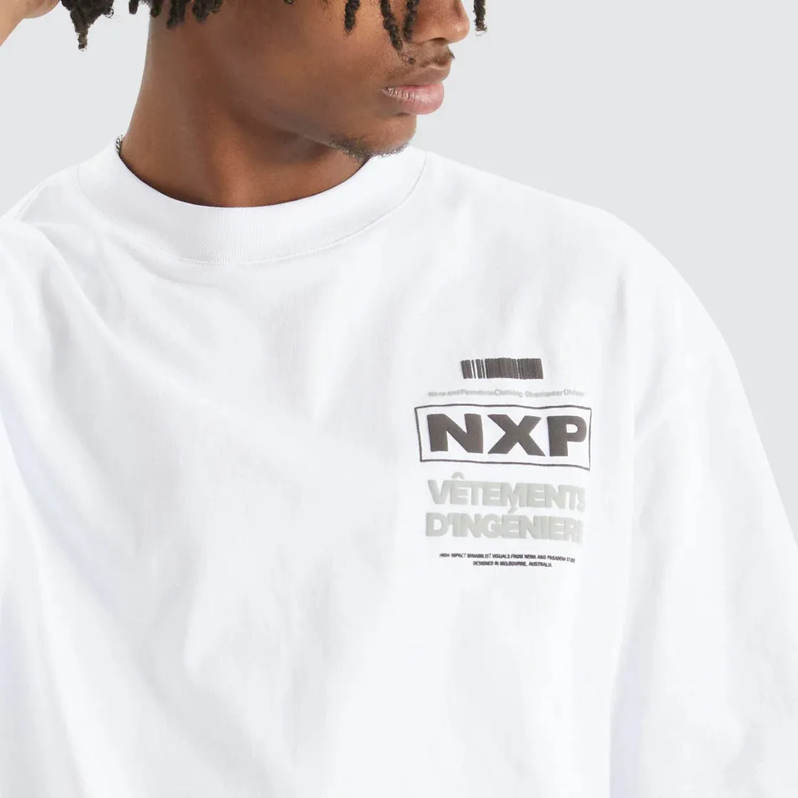 NENA & PASADENA Mens Vetements Tee - Optical White