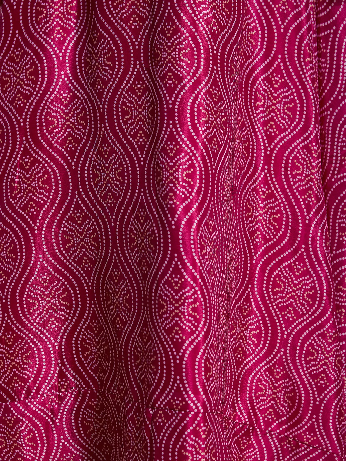Pink Crepe Bandhani Print Semi Stitched Lehenga Choli