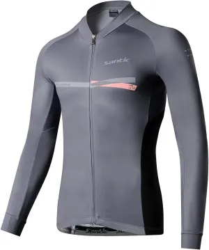 Santic Cycling Jersey Men's Long Sleeve Tops Mountain Bike Shirts Bicycle Jacket with Pockets