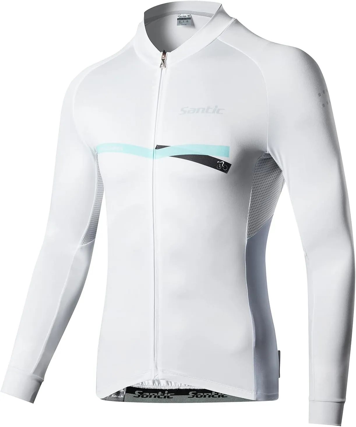 Santic Cycling Jersey Men's Long Sleeve Tops Mountain Bike Shirts Bicycle Jacket with Pockets
