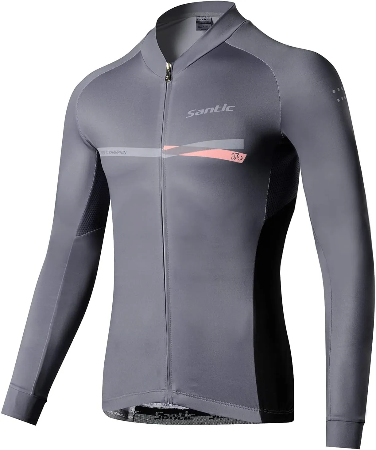 Santic Cycling Jersey Men's Long Sleeve Tops Mountain Bike Shirts Bicycle Jacket with Pockets