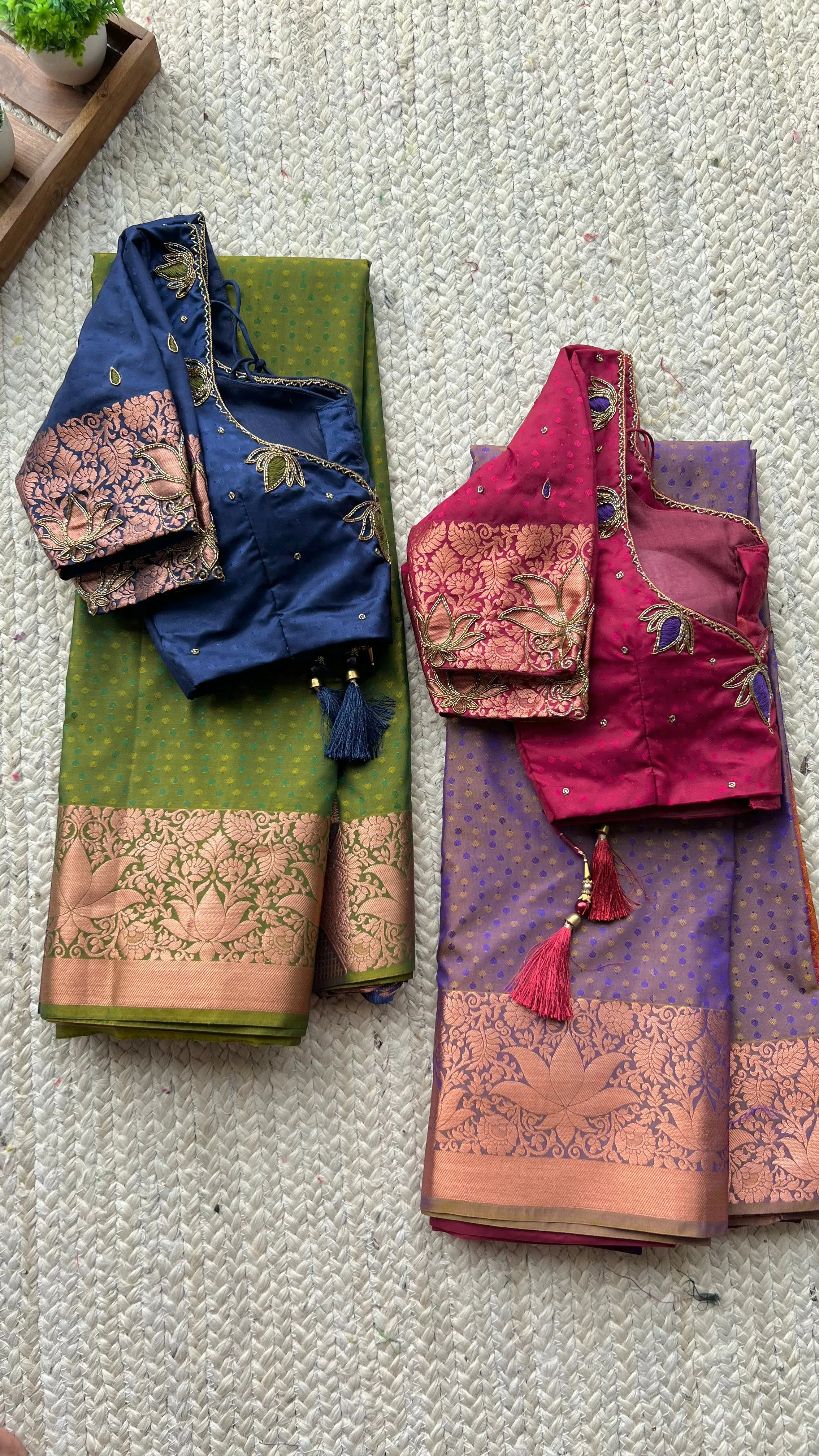 Silk blouse hand work design 1025