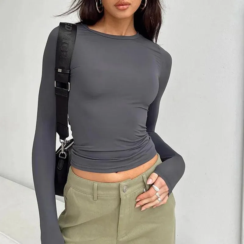 Solid Slim Fit Long Sleeve Tee: Versatile Streetwear Staple