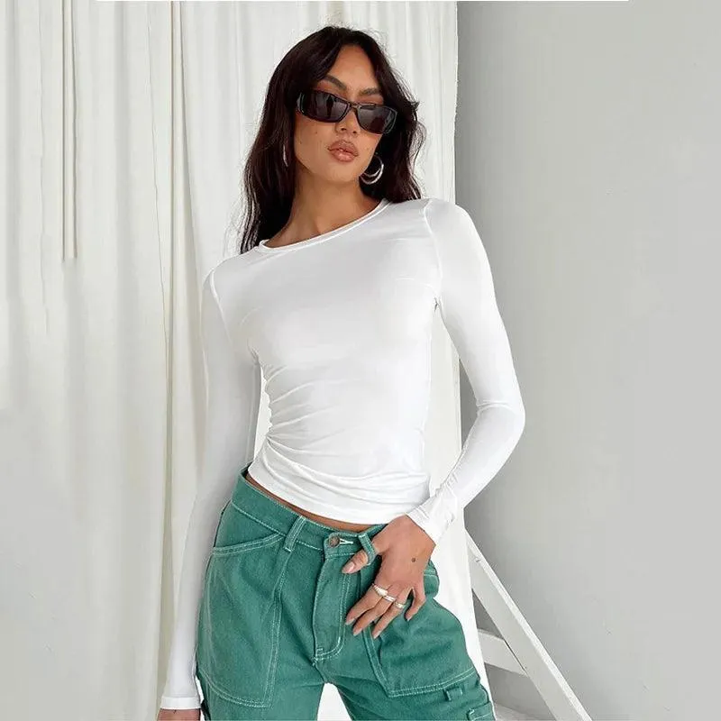 Solid Slim Fit Long Sleeve Tee: Versatile Streetwear Staple