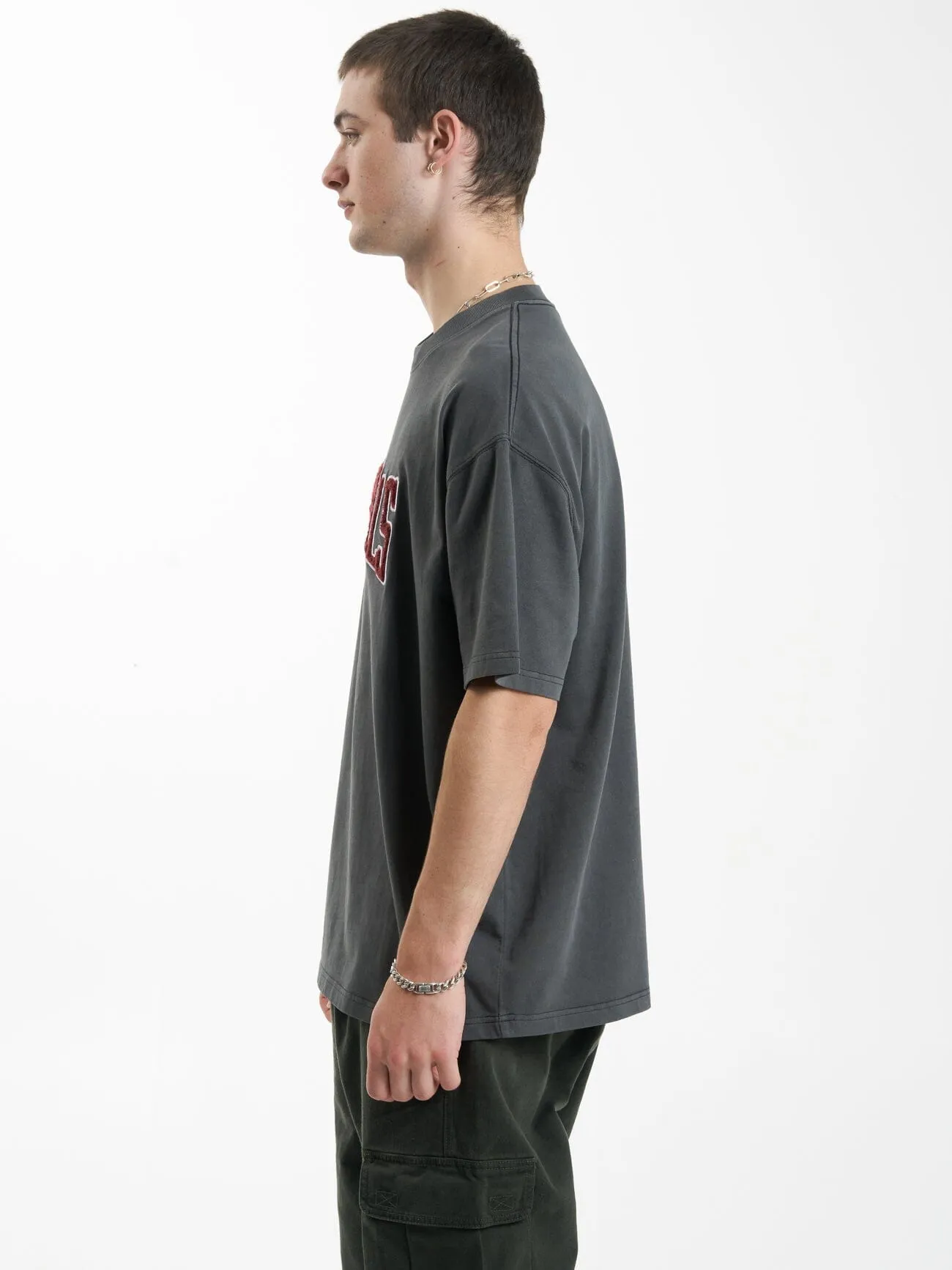 Stand Firm Box Fit Oversize Tee - Merch Black