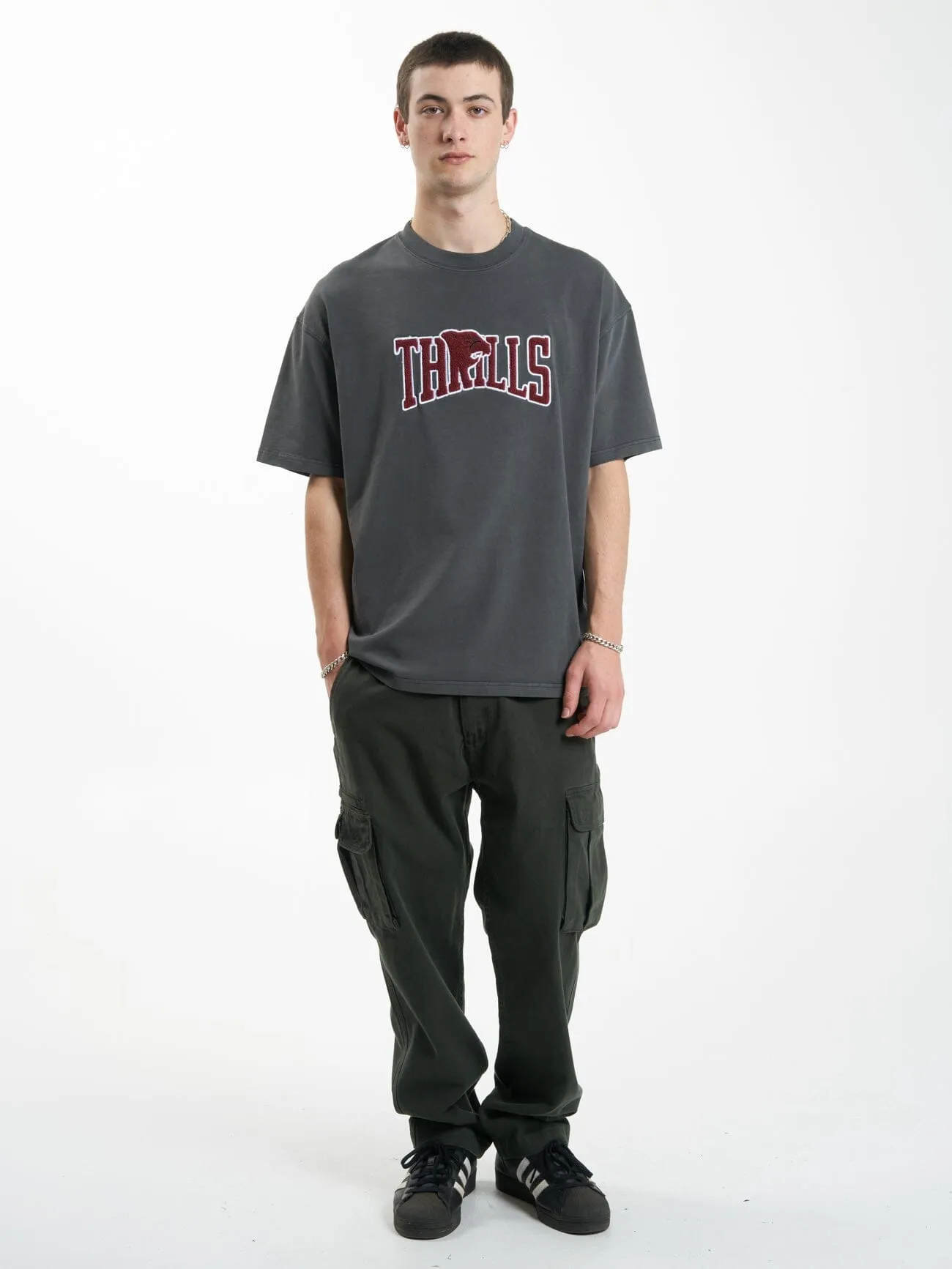 Stand Firm Box Fit Oversize Tee - Merch Black