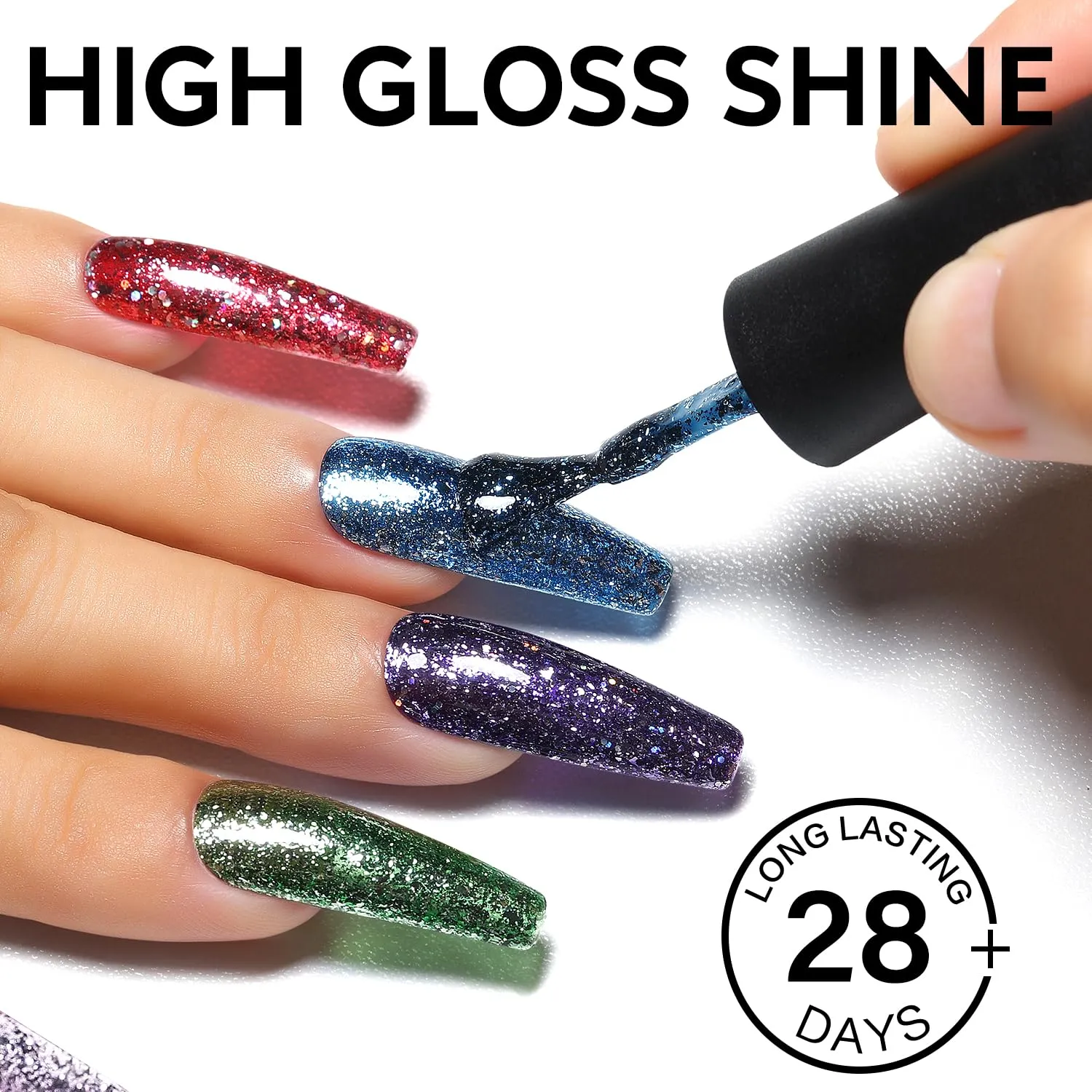 Winter Relective Glitter Gel Nail Polish Colors