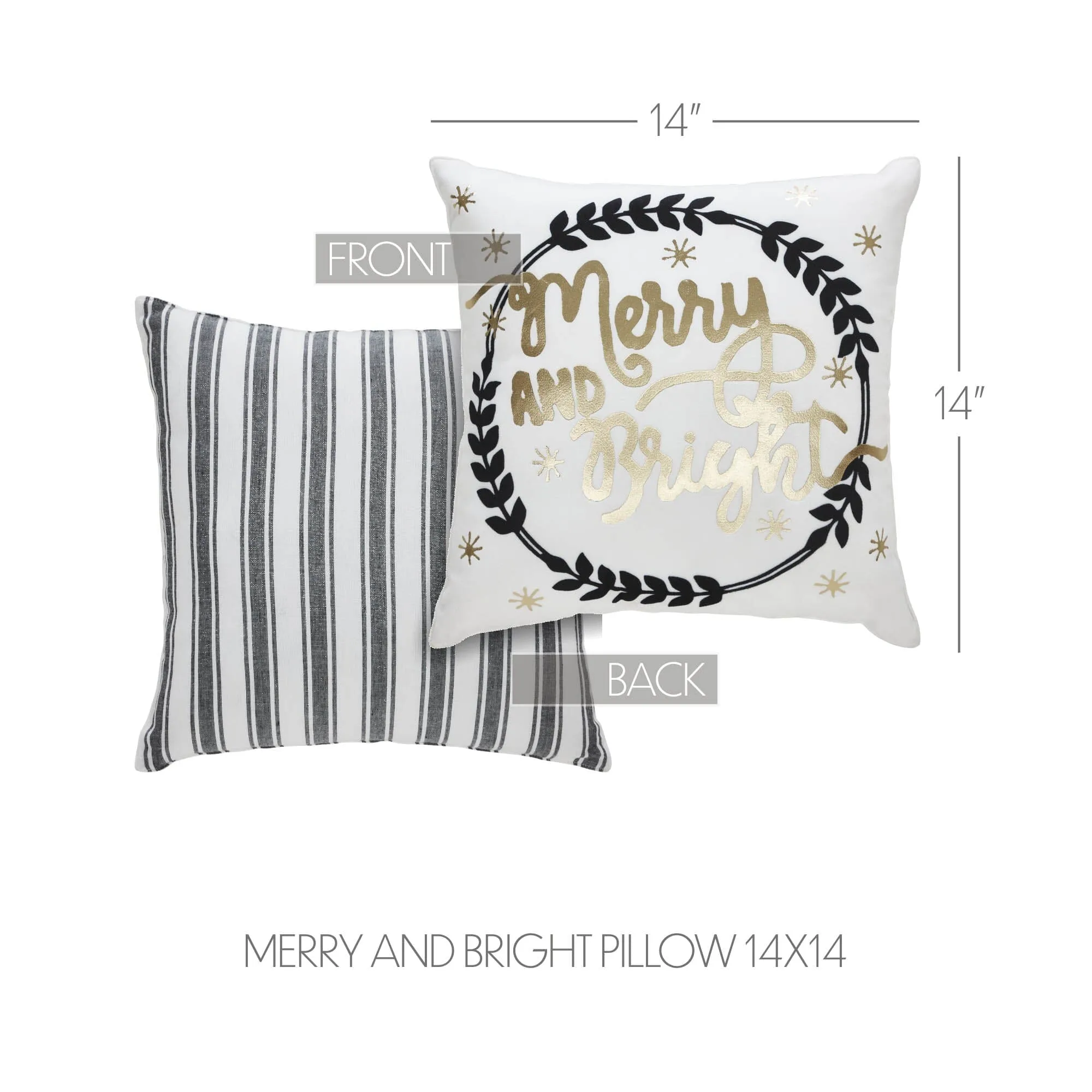 Wintergleam "Merry and Bright" Pillow 14"