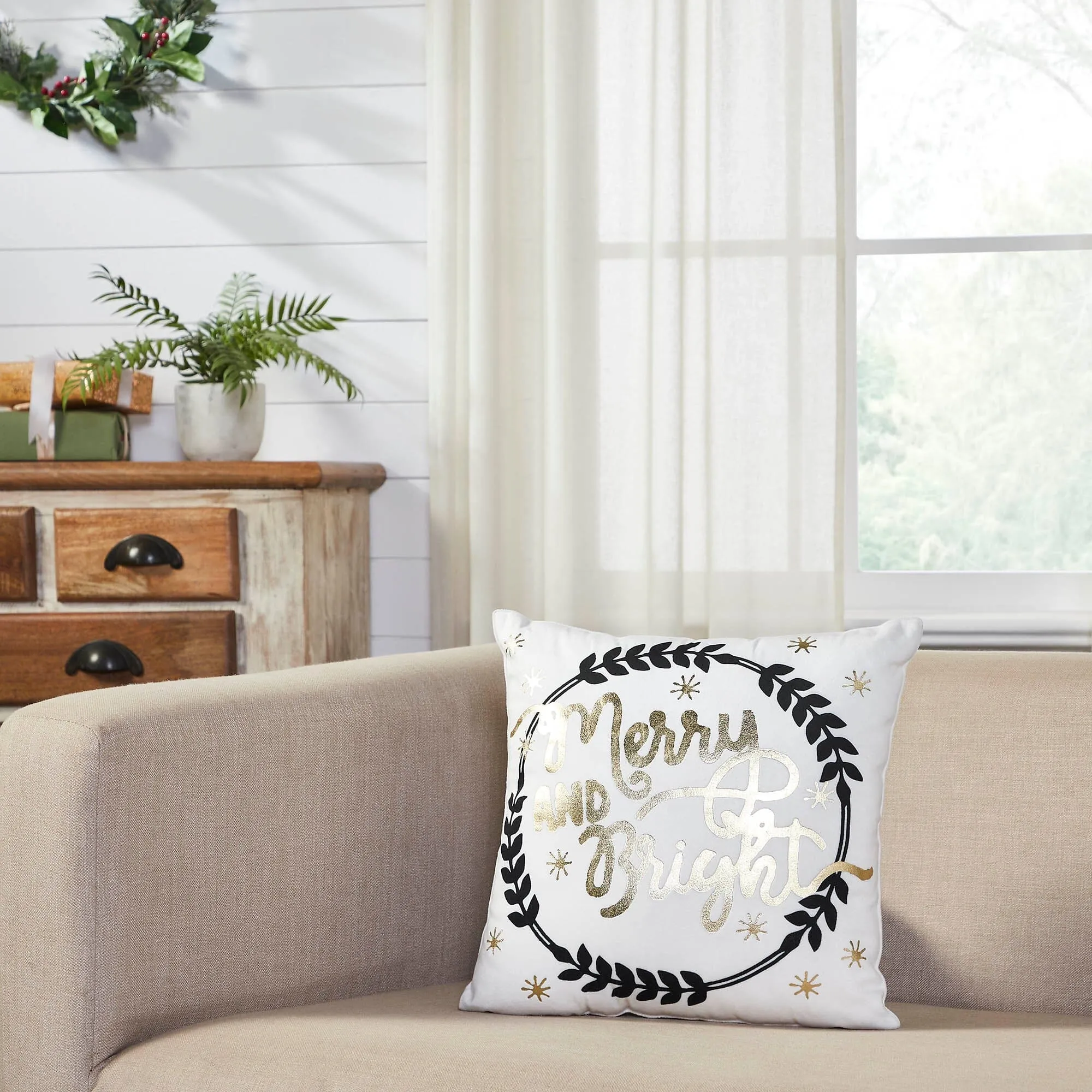 Wintergleam "Merry and Bright" Pillow 14"