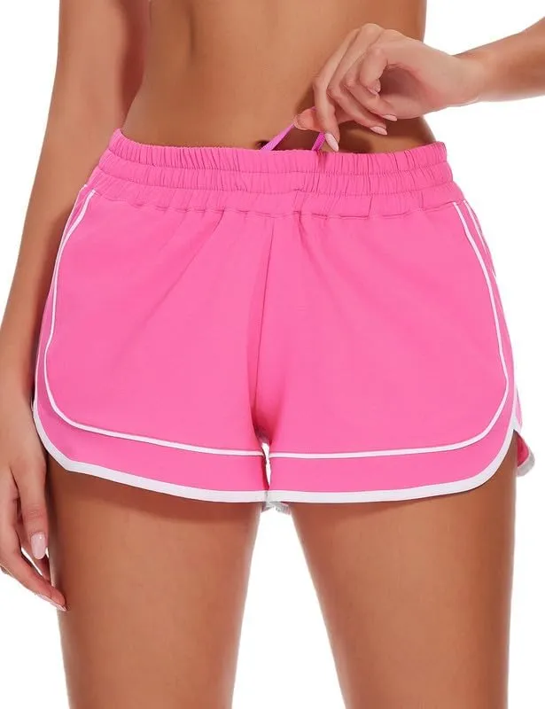 Womens Running Athletic Dolphin Shorts High Waisted Sports Workout Basketball Quick Dry Shorts with Liner Zip Pocket