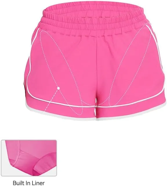 Womens Running Athletic Dolphin Shorts High Waisted Sports Workout Basketball Quick Dry Shorts with Liner Zip Pocket