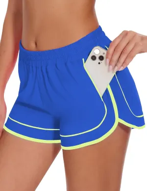 Womens Running Athletic Dolphin Shorts High Waisted Sports Workout Basketball Quick Dry Shorts with Liner Zip Pocket