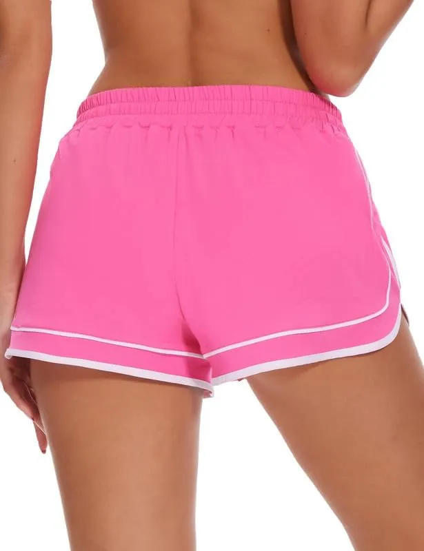 Womens Running Athletic Dolphin Shorts High Waisted Sports Workout Basketball Quick Dry Shorts with Liner Zip Pocket
