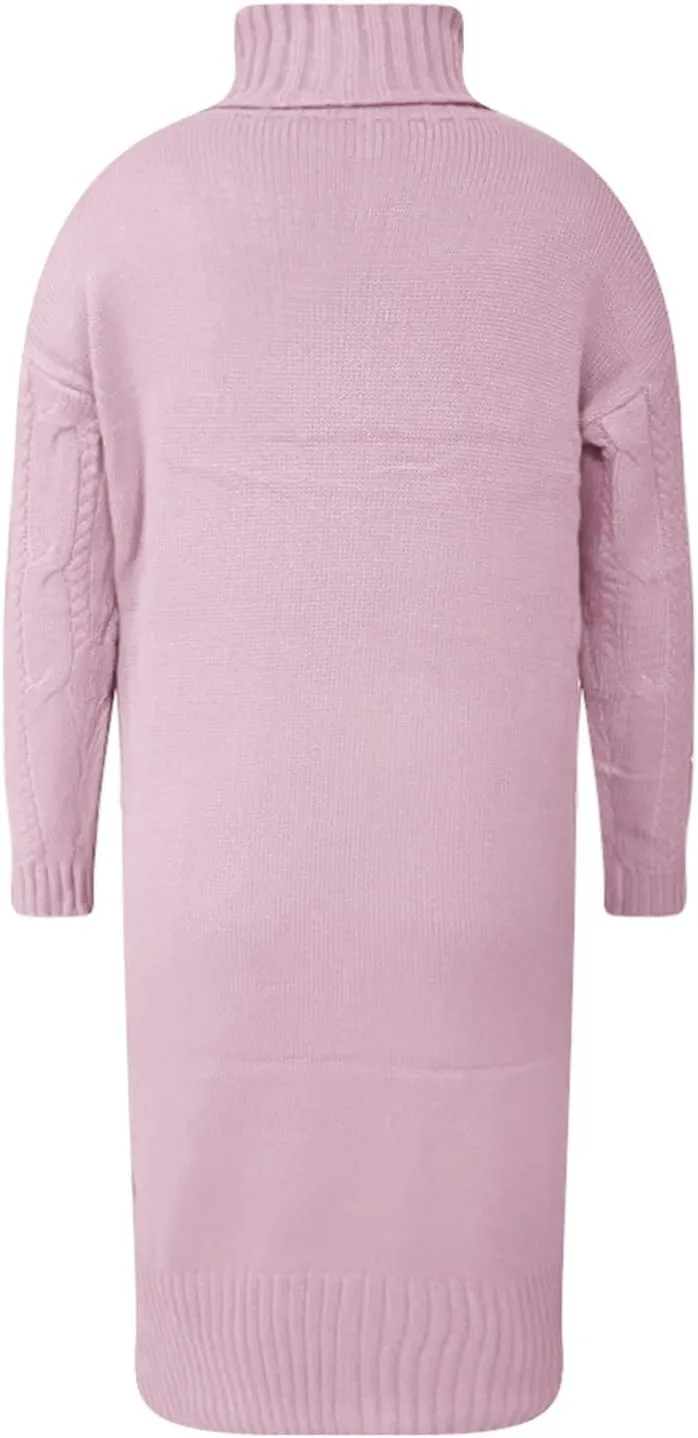 Women's Turtleneck Autumn Winter Solid Color Loose Fit Knit Sweater for Elegant Attire Oversized Shirts