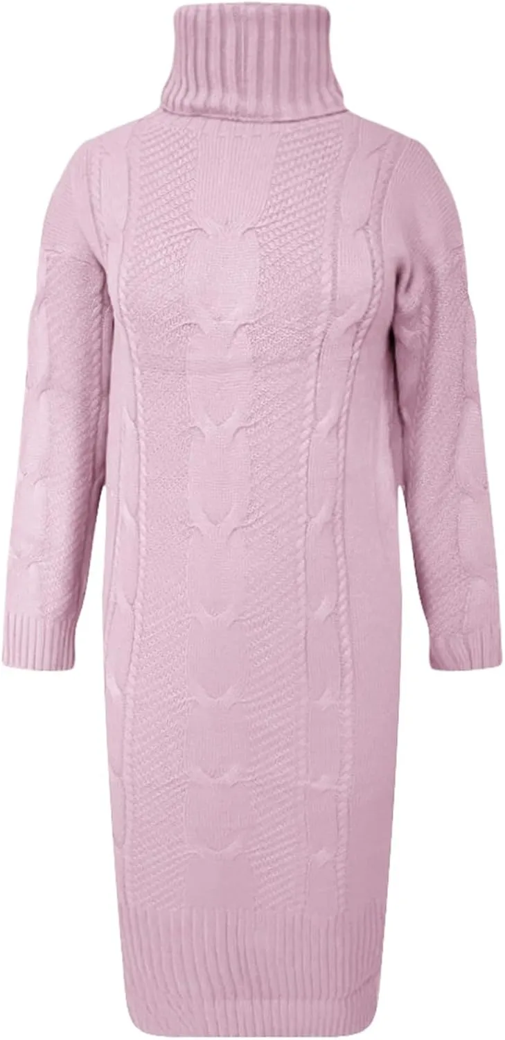 Women's Turtleneck Autumn Winter Solid Color Loose Fit Knit Sweater for Elegant Attire Oversized Shirts
